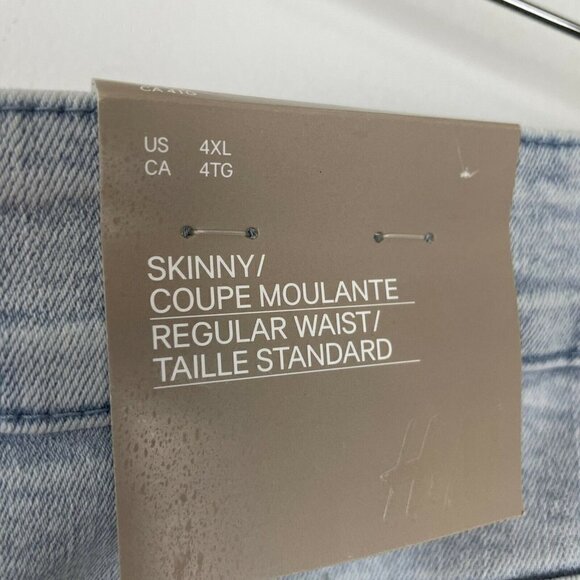 H&M Light Wash High Rise Skinny Jeans Plus Size 4x - Picture 4 of 5